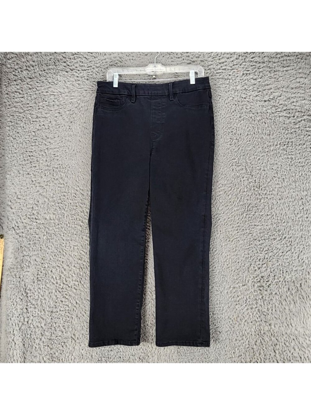 Good American Jeans Womens Large Black Stretch High Rise Straight